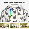 thumbnail image 4 of Picia Funny Chicken Pattern Casual Women's Hoodie, Hooded Sweatshirt with Kangaroo Pocket, Comfortable Pullover with Eye-catching Drawstrings-XX-Large, 4 of 7