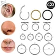thumbnail image 2 of ZS 1 PC Aro G23 Anillo de Nariz de Titanio 20G/18G/16G Piercings de Tabique Redondos Piercing de Hélice de Oreja Cartílago Daith Joyería Pendiente 6-14MM, 2 of 5
