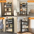 thumbnail image 2 of 27.6"L Metal Storage Shelves,4-Tier Storage Shelves Metal and Wooden Kitchen Shelves for Garage,Pantry,Kitchen, 2 of 7