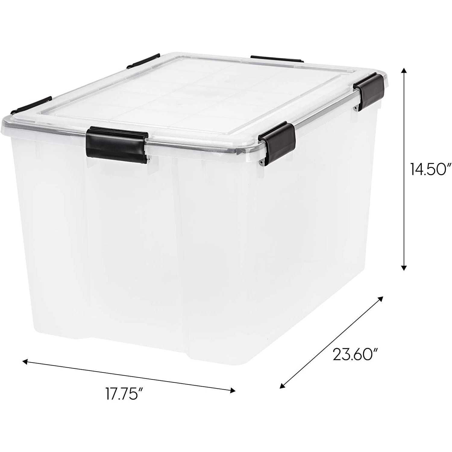 IRIS USA UCB-LDD WEATHERTIGHT Storage Box, 74 Quart, Clear