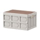 thumbnail image 2 of Caja de Almacenamiento Plegable para Camping, Organizador de Camping, Caja de Almacenamiento para Maletero de Coche, Caja de Almacenamiento para Ropa con Tapa de Madera, Capacidad de 20 Litros., 2 of 7