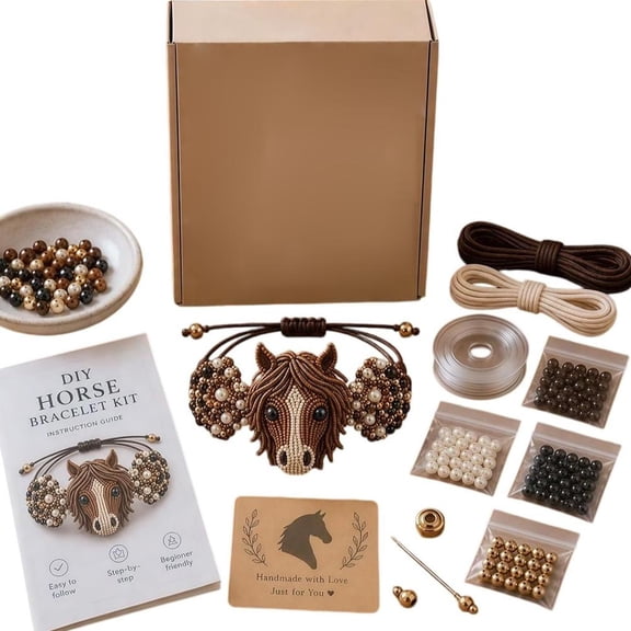 DIY Beaded Bracelet Making Kit, 3D Animal Craft Set with Instructions for Beginners and Teens