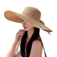 thumbnail image 4 of Oversized Beach Straw Hats for Women Floppy Summer Wide Brim Foldable Sun Hat Roll Up Big Beach Hat Black, 4 of 12