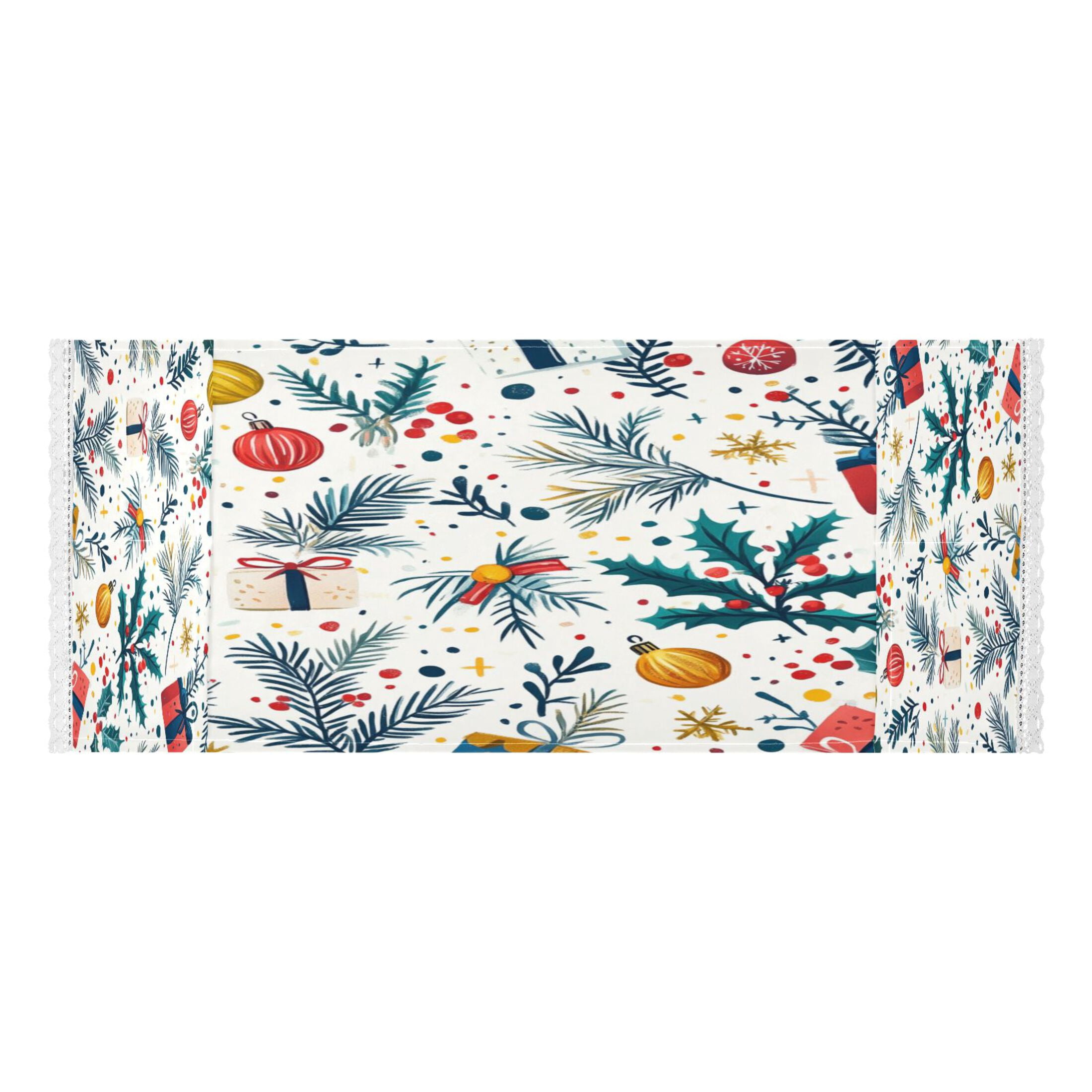 Christmas Tree Pattern with Gift Boxes and BellsWasher and Dryer Covers Dust-Proof and Oil Resistant Fridge Cover with 4 Storage Pockets Washing Machine Top Cover for Laundry Kitchen Home 51.2 x 22 I