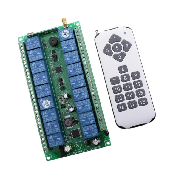 433MHz 12V-24V Cola 18CH Motor Puertas de cochera Receptor de interruptor de telemando