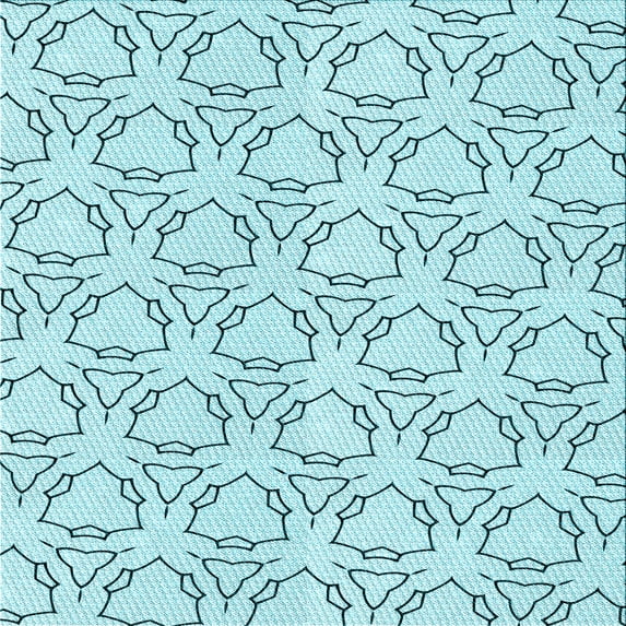 Ahgly Company Indoor Square Patterned Electric Blue Area Rugs, 4' Square