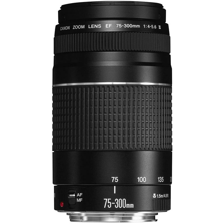 Canon Ef 75 300mm F 4 5 6 Iii Telephoto Zoom Lens Kit With 2x Telephoto Lens Hd Wide Angle Lens And Accessories Bundle Linen Zone Cloth Walmart Com