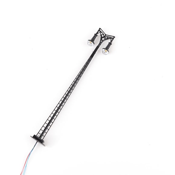 Matsuzay Modelo de poste de luz de tren con escalera 1:87, patio, Micro edificio, luz LED de vía férrea, artesanías en miniatura, lámpara de pista, Artesanía Negro (Luz Blanca) Matsuzay HA064665-02