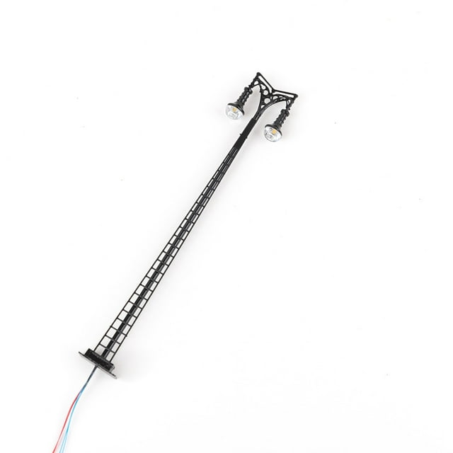 Matsuzay Modelo de poste de luz de tren con escalera 1:87, patio, Micro edificio, luz LED de vía férrea, artesanías en miniatura, lámpara de pista, Artesanía Negro (Luz Blanca) Matsuzay HA064665-02