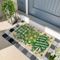 thumbnail image 2 of St. Patrick''s Day Gnome Doormat Rug 17x29 inch, St Patricks Shamrock Check Plaid Decorative Front Door Mat Indoor Outdoor Non Slip Rubber Backing Seasonal Entryway Kitchen Floor Decoration, 2 of 6