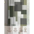 thumbnail image 6 of Retro Splicing Modern Art Sheer Curtains 108 Inches Long 2 Panels Green Gray Watercolor Light Filtering Semi Sheer Window Curtains Drapes for Bedroom Living Room 52"x108", 6 of 7