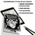 thumbnail image 3 of Botanical Anatomy Monochrome Coloring Book Spiral Bound for Adults, A5 Wooden Cover, Relaxing One-Color Illustrations with Anatomy Intertwined With Flowers And Plants for Mindfulness, 3 of 6