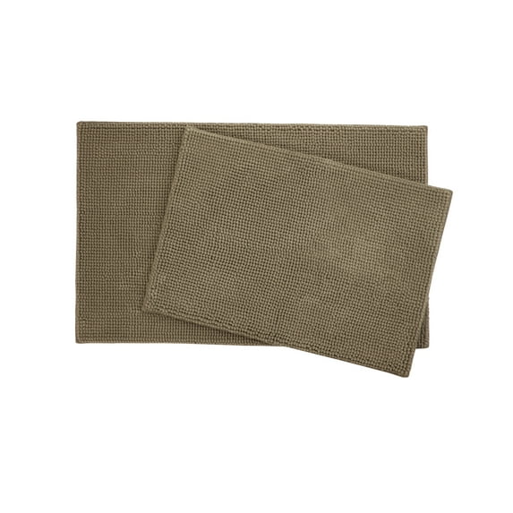 Morgan Home Savannah Tan Memory Foam Bath Rug Set 2-Pieces