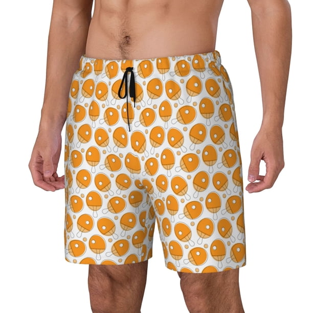 Fotbe Ping-Pong Table Tennis Racket Traje de Baño para Hombre – Shorts de Natación de Secado Rápido con Forro y Bolsillos-3X-Large
