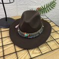 thumbnail image 2 of Baberdicy Cowboy Hat Fashionable Fedora Fedoras Men Wide for Women Dress Hat Women's And Hats Baseball Cap Casual Hat Cowboy Hats for Women Men One Size, 2 of 5