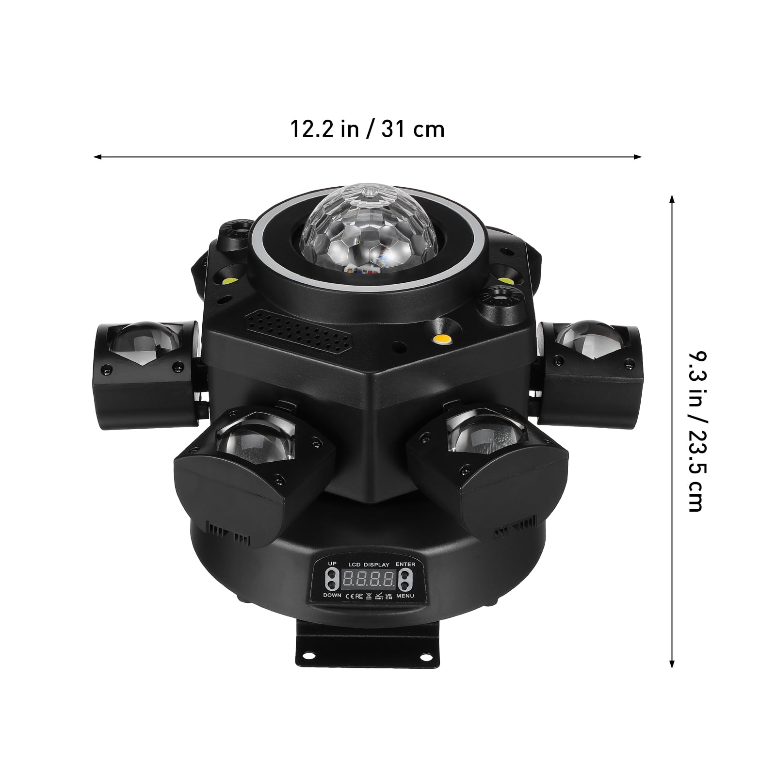 Versatile Moving Head Stage Light, Black ABS, Multiple Control Modes for Events