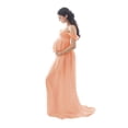 thumbnail image 3 of transemion Robe de Maternité pour Photographie Épaules Dénudées Robe en Chiffon Maxi Grossesse Longues Robes pour Séance Photo Femmes Rose G, 3 of 9