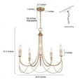 thumbnail image 6 of LNC 5-Light 1-Tier French Country Metal Matte Gold Hardwired Candle Chandelier, 6 of 16