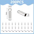 thumbnail image 3 of 200pcs Rack Plating Brass Cord Ends Cadmium Free & Lead Free Column Platinum 9x3mm Hole: 1.6mm Inner Diameter: 2mm, 3 of 6