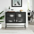 thumbnail image 3 of Mainstays Metal and Fluted Glass Bar Cabinet, Black Finish, 3 of 9