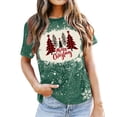 thumbnail image 4 of Fiudx Camisas para Mujer Camiseta de Manga Corta con Cuello Redondo y Estampado Navideño a La Moda para Mujer, 4 of 4