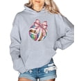 thumbnail image 4 of Disco Volleyball Coquette Bow Hoodie for Women & Girls Game Day, Gray Hoodie, M, 4 of 8