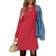 thumbnail image 3 of UVN Vestidos para Mujer Otoño Invierno Manga Larga Cuello Redondo Casual Jersey Sudadera Vestido con Abertura Lateral, 3 of 8