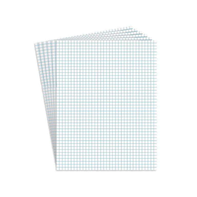 Staples Graph Pads, 8.5" x 11" White, 4 Squares/Inch, 6 Pack photo 1