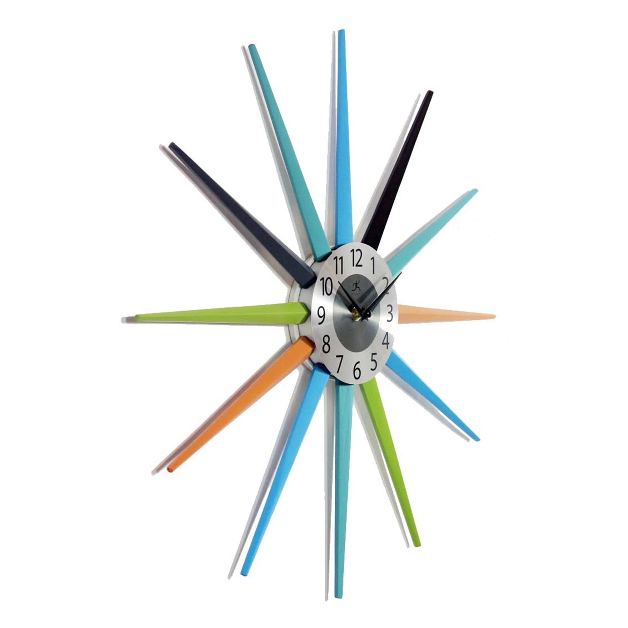 Infinity Instruments 20 Inch Stellar Starburst Retro Vintage Wall Clock, Multicolor
