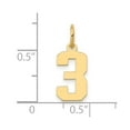 thumbnail image 4 of Finest Gold 14K Yellow Gold Small Polished Number 3 Charm, 4 of 6