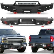 POFENZE Heavy Duty Chevy Silverado Front and Rear Bumper with Winch Plate for 2014-2015 Silverado 1500 Off Road Bumpers Fit Silverado 1500