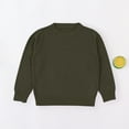 thumbnail image 2 of Kids Girls and Boys Solid Color Long Sleeve Cotton Knit Sweater for Ages 1-8, Comfortable Casual Wear for Parties, Everyday Use, Autumn and Winter Fashion Army Green 3-4Years, 2 of 5