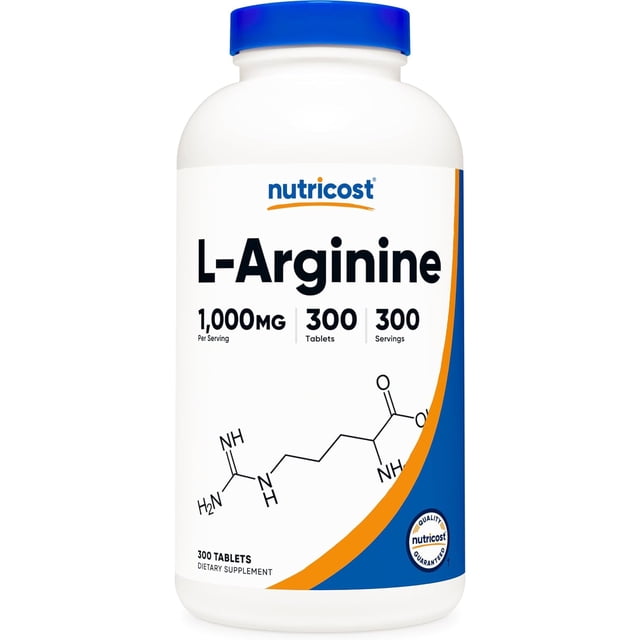 Nutricost L-Arginine | 1,000 Mg Per Serving | 300 Tablets | 300 Servings