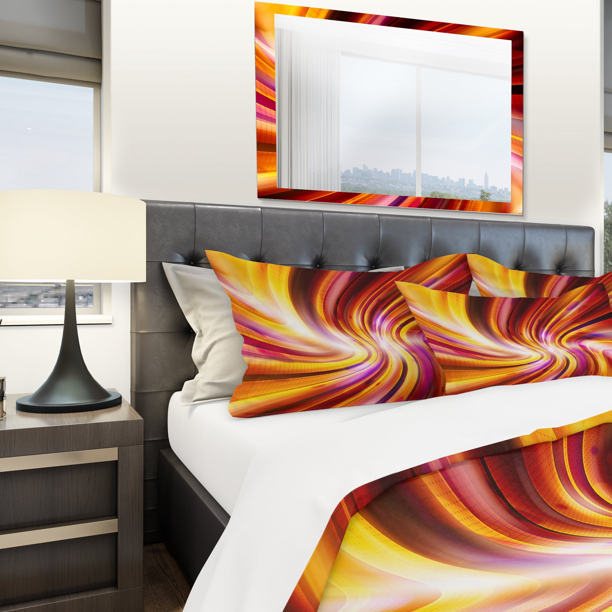 Designart 'Warm Rainbow Abstract' Modern & Contemporary Duvet Cover Set