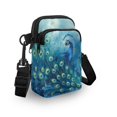thumbnail image 3 of HELLHERO Peacock 2 Zippers with Zipper Daily Use Adjustable Crossbody Bag with Zipper Closed Polyester 4.33"x1.97"x7.09" for Adult, 3 of 7