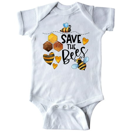 

Inktastic Save the Bees Cute Bees and Hearts Gift Baby Boy or Baby Girl Bodysuit