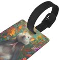 thumbnail image 3 of Susaid Colorful Flower Meditating Hamster Print Funny Luggage Tags Colorful Unique Travel Baggage Bag Tags Suitcase Identify Labels for Women Men, 3 of 7