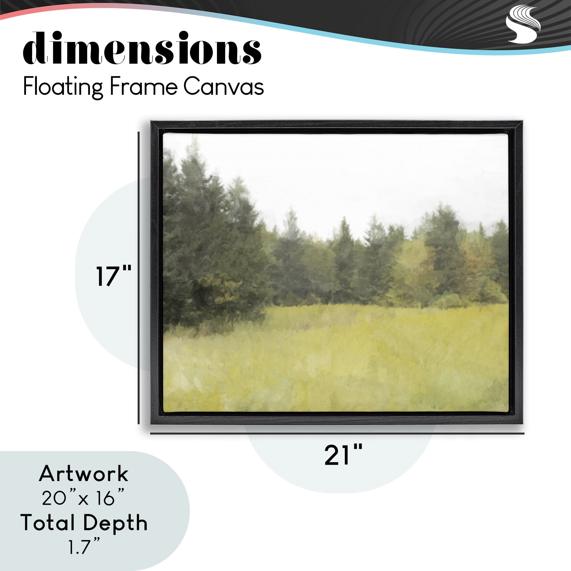 Stupell Industries The Forest's Vast Clearing Black Framed Floater Canvas Wall Art, design by Kim Curinga