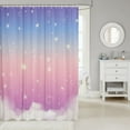 thumbnail image 2 of Paris Shower Curtain Eiffel Tower Musical Notes Bathroom Curtain for Kids Women Couple Bathroom Decor Beauty Butterfly Flowers Waterproof Curtain Purple Romantic Bath Curtain,12 Hooks,72"Wx72"L, 2 of 6