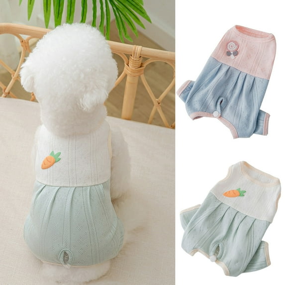 Dog Pajamas Casual Style Breathable Sleeping Wear Pet Warm Four-legged Jumpsuit for Air-conditioned Room