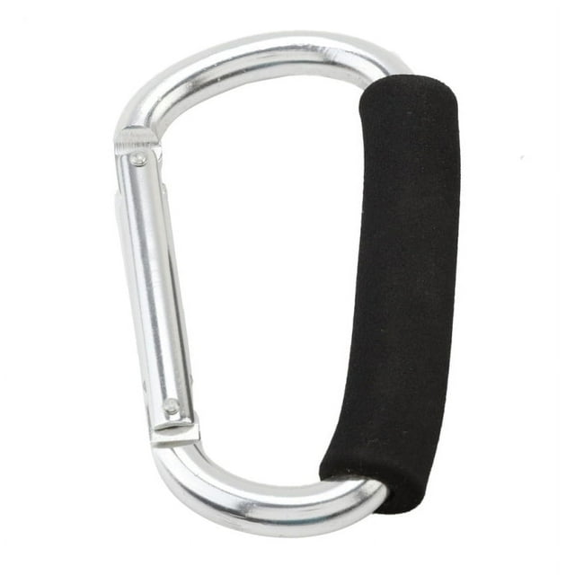 Mosquetón grande de aleación de aluminio en forma de D con mango suave de liberación rápida, gancho para compras, hebilla para acampar, llavero para exteriores, mosquetón con clip