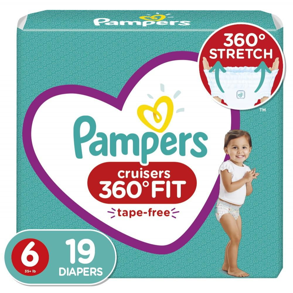 Pampers Cruisers 360 Fit Active Comfort Diapers, Size 6, 19 Ct