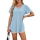 thumbnail image 4 of Camiseta OFEEFAN, talla grande, cuello en V, manga corta, corte holgado, 4 of 6