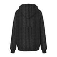 thumbnail image 5 of Pxxlle Plus Size Hoodie for Women Oversized Long Sleeve Hooded Sweatshirts Trendy Knit Jacquard Hoodies with Pockets Black M, 5 of 8