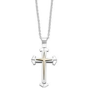 GTX Brown Stainless Steel Cross Pendant