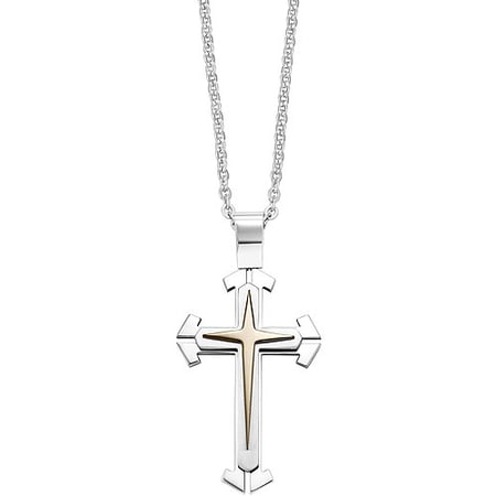 GTX Brown Stainless Steel Cross Pendant