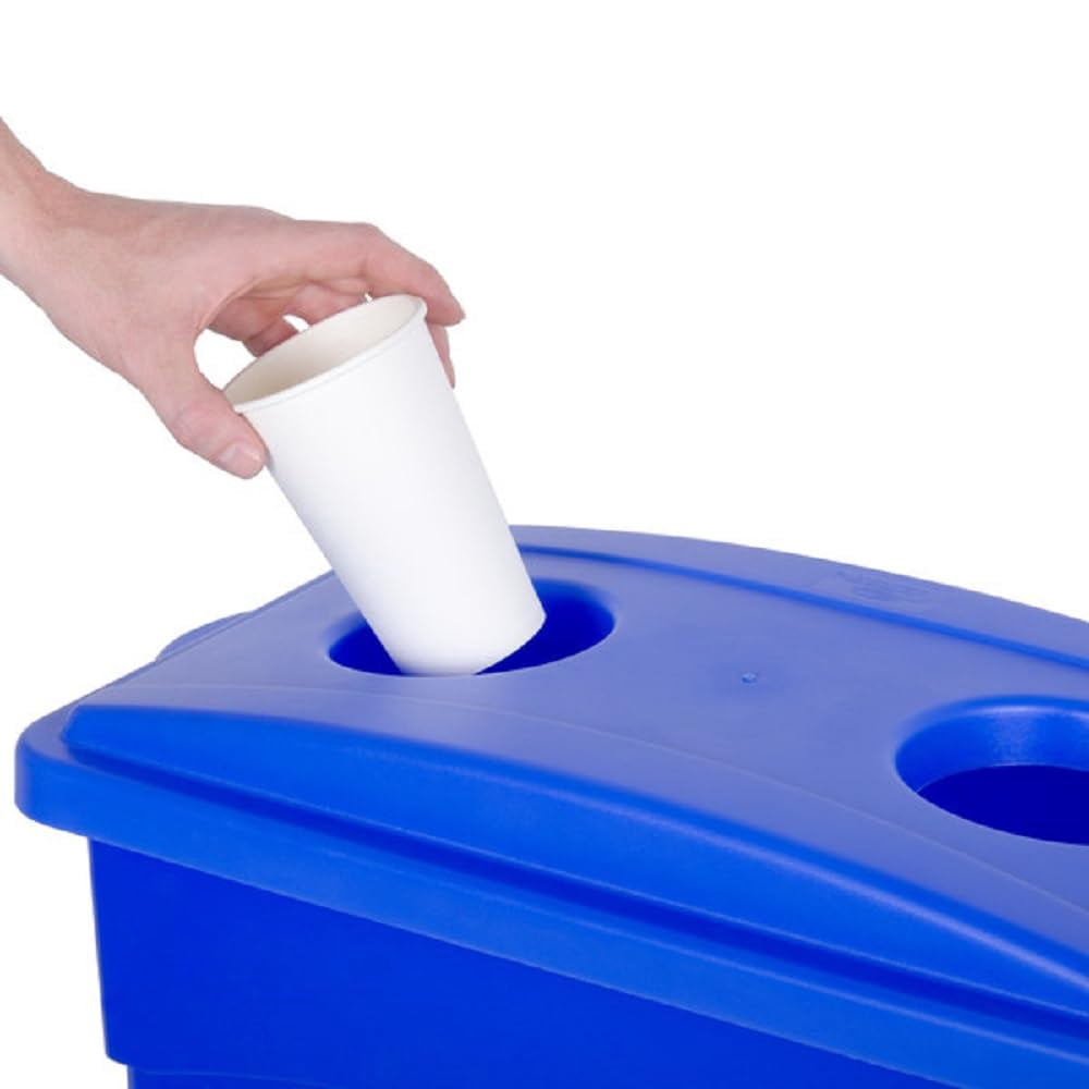 TrueCraftware- 23 Gallon Recycle Trash Can Bottle/Can Lid only 20-2/3" x 11-3/5" x 3" Blue Color- Wastebasket Garbage Bin Lid Recycling Bin Cover Kitchen Bathroom Bedroom Office Trash Can