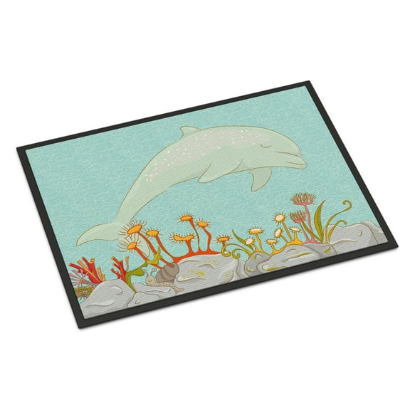 Dolphin Underwater Scene Doormat 18x27