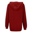 thumbnail image 5 of NinXxx Women's Casual Loose Solid Long Sleeve Hoodie Pullover Sweatshirt Red S, 5 of 6