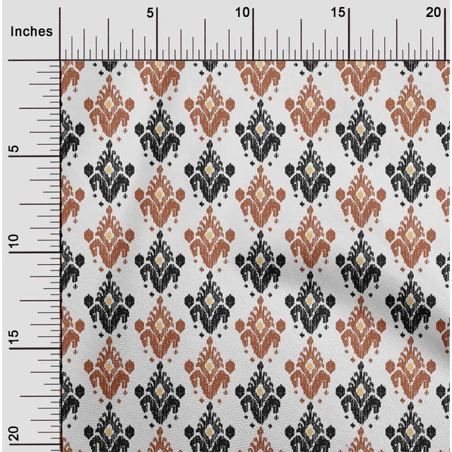 oneOone Tissu Polyester Lycra Ethnique Ikat Imprimé 1 Yard 56 Pouces de Large